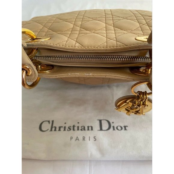 Authentic ChristianDior Lady Handbag Leather Ivory Detachable Strap With Dustbag - Picture 7 of 12